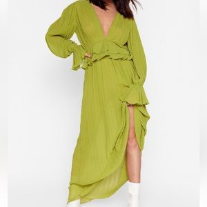 Flowy V Neck Maxi Dress